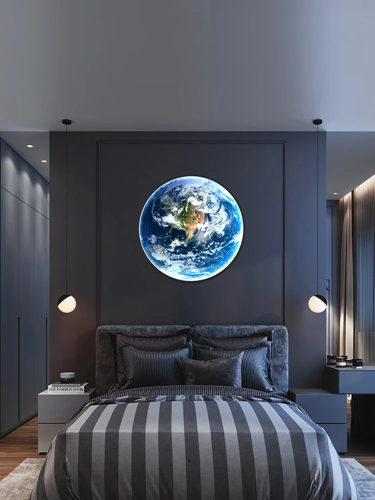 

Earth Wall Lamp Technology Sense Wall Lamp Living Room Background Wall Decorative Lamp Home Ceiling Lamp Modern Bedroom Bedside