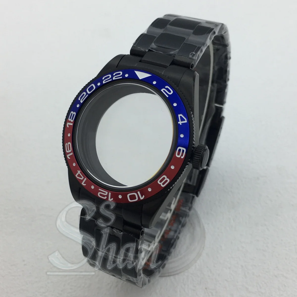 Черный корпус диаметром 39 мм, сапфировое стекло и безель подходит для браслета из нержавеющей стали с механизмом NH34 NH35 NH36 ETA2824 PT5000.