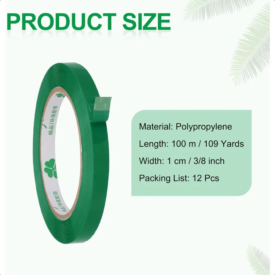 Nastro sigillante per sacchetti 3 8 pollici x 109 iarde 12 pezzi Nastro sigillante per sacchetti in plastica poli per l'imballaggio di verdure Torta di carne Glassa Uso del negozio