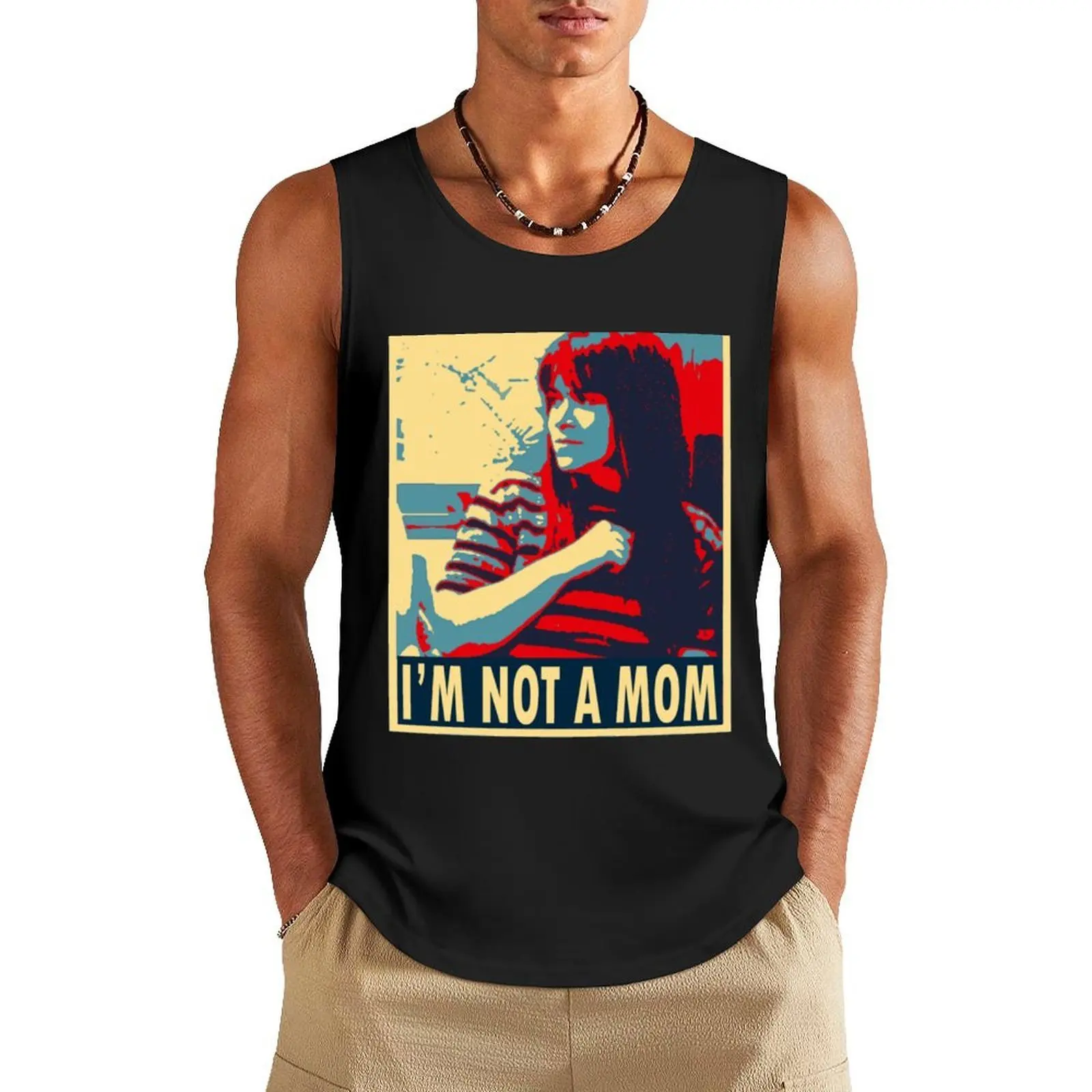

Broad City - Not a Mom Tank Top Men's sleeveless gym shirts clothing men gym clothes man