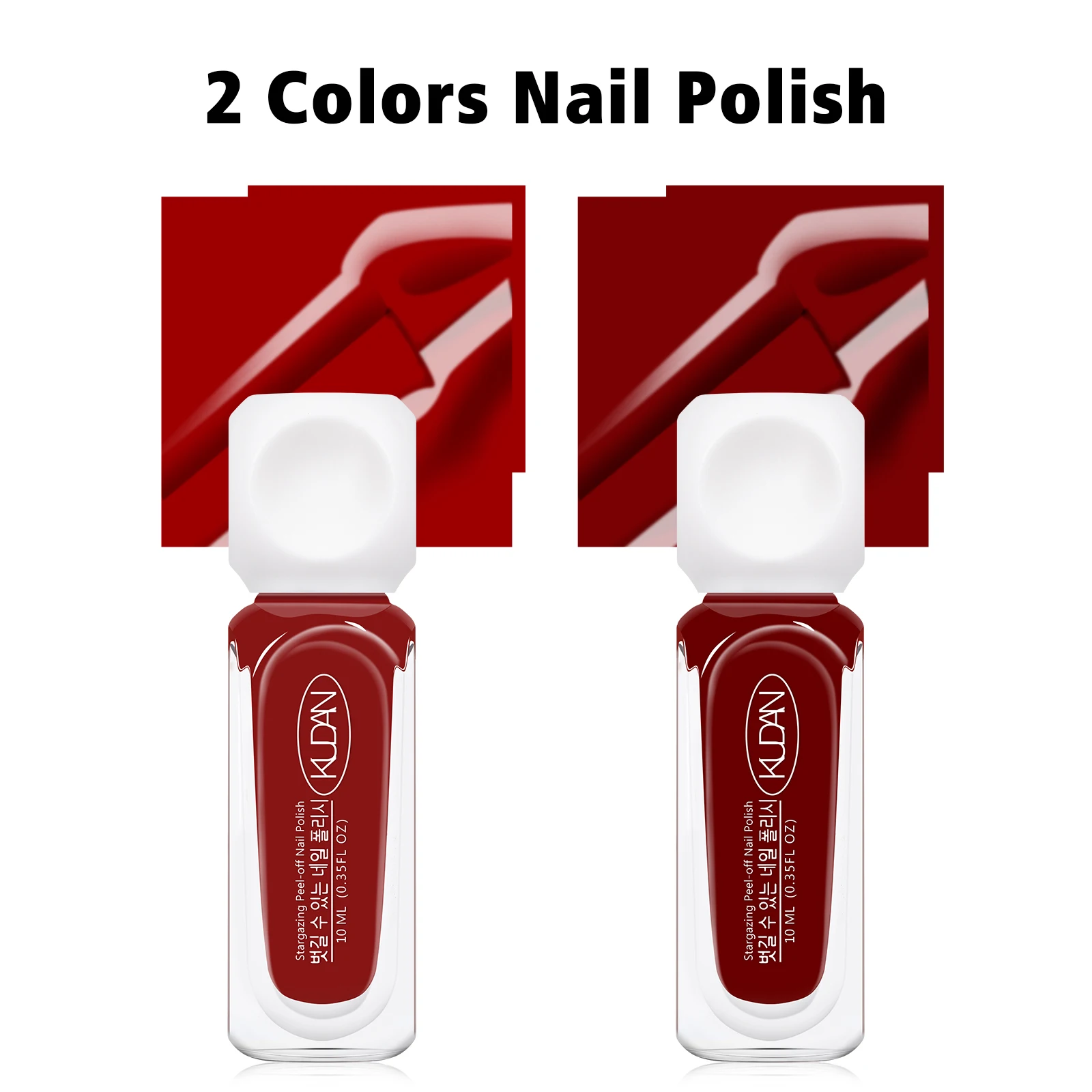2-teiliges 10-ml-Nagellack-Set auf Wasserbasis, abziehbar, rot, rosa, langlebig, schnell trocknend, keine Notwendigkeit der Lampe, um Nagelzubehör zu heilen, Nagelkunst
