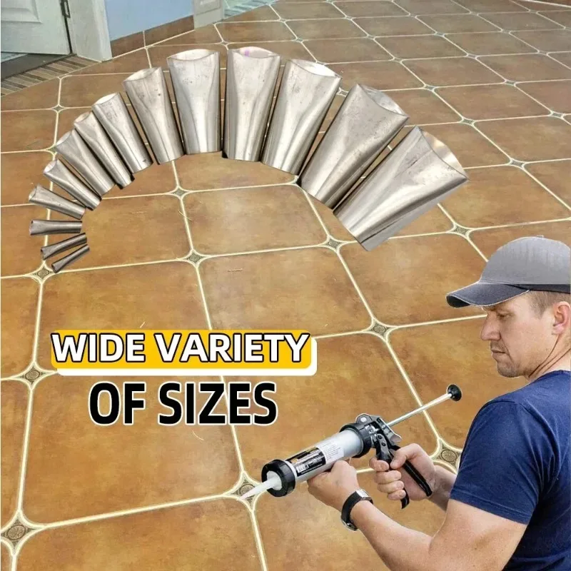 

14 PCS Caulking Finisher Silicone Sealant Nozzle Glue Remover Scraper Caulking Nozzle Waterproof Glan Bathroom Window Sink Joint