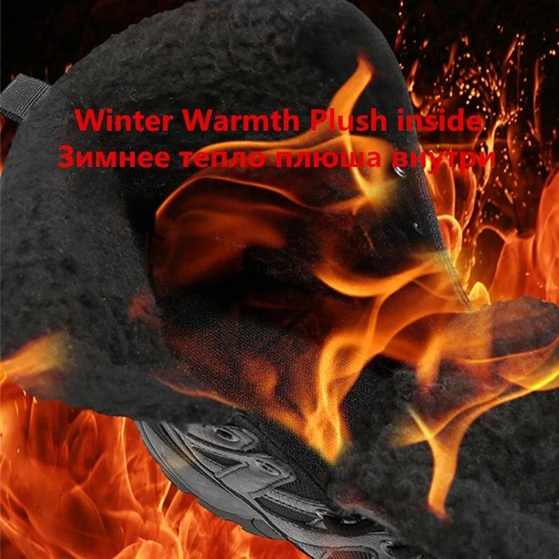 Brand Warm Plush Snow Boots High Top Waterproof Men's Boots Winter Desert Boots Outdoor Anti-Slip Ankle Boots Combat Army Boots