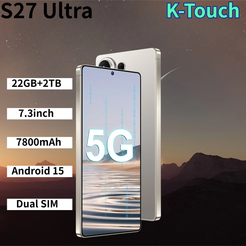 K-Touch Hot High-quality Smartphone 22GB+2TB Cell Phone Silicone Protective Mobile Phones Covers Used for S27 Ultra Accessories 7.3HD 7800mAh Android 5G