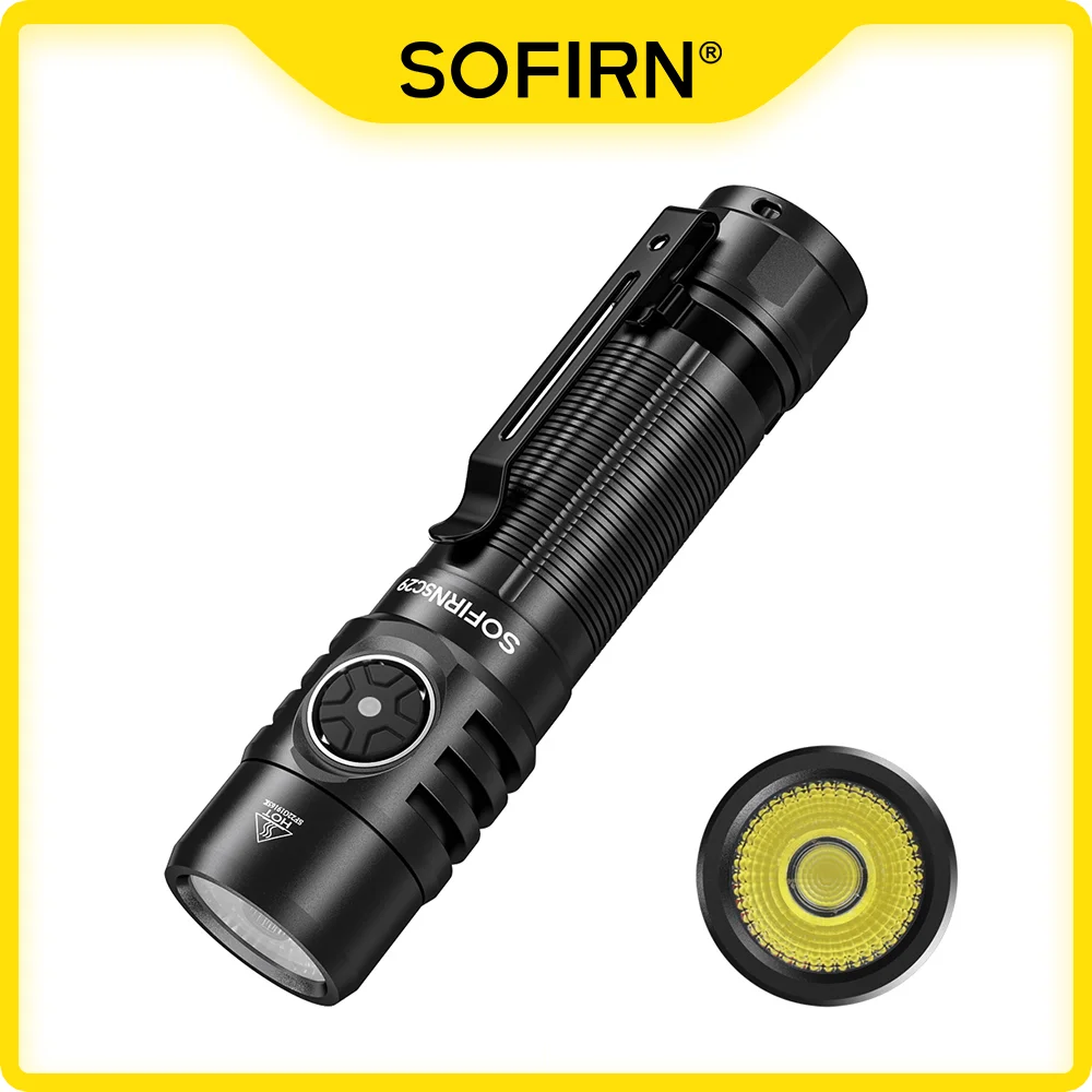 

Sofirn-SC29 XHP50B LED 3000Lm Type-C 21700 Rechargeable Flashlight Protable Powerful IPX8 for Camping