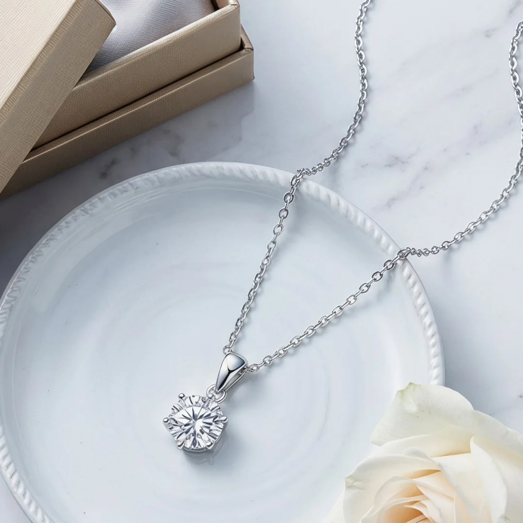 1-3CT D VVS1 Moissanite Necklace High Quality For Women Sparkling Classic Lab Diamon Pendant 925 Sterling Silver Wedding Jewelry 3