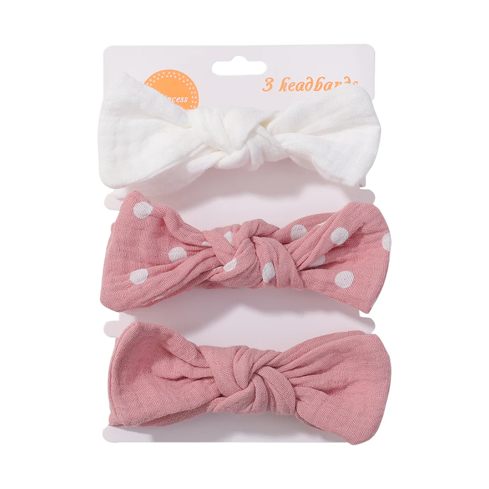 3Pcs Headband Baby Girls Set Bow Knot Head Wrap Bandage Kids Toddlers Headwear Hair Band Infant Baby Newborn Hair Accessories