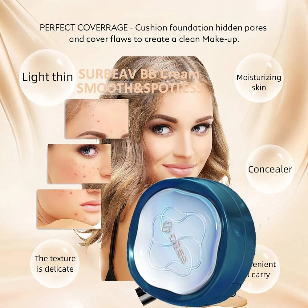 Air Cushion BB Cream With Replacement Kit Concealer Primer Hydrating Brightening Moisturising Foundation Korean Cosmetics