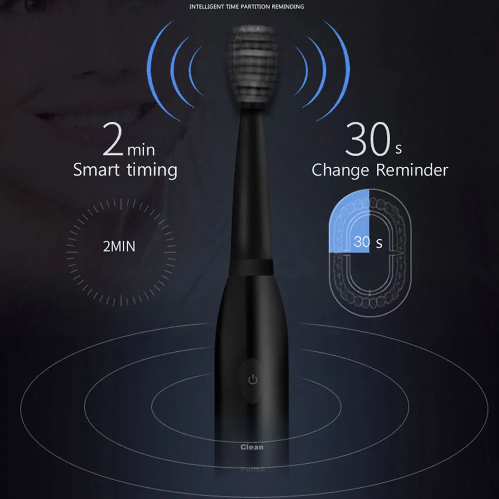 Ultra sonic elektryczna soniczna szczoteczka do zębów USB Charge szczoteczki do zębów zmywalny wybielanie miękka szczoteczka do zębów głowa dorosły