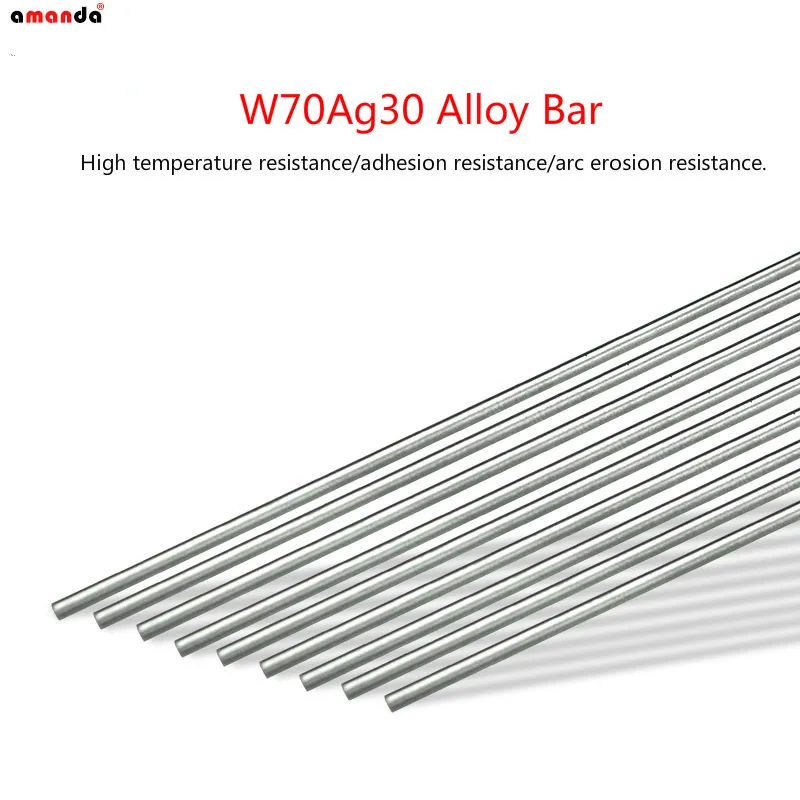 National Standard Silver-Tungsten Alloy Bar, W70Ag30 Welding Electrode Mirror Silver-Tungsten Bar, Alloy Bar.