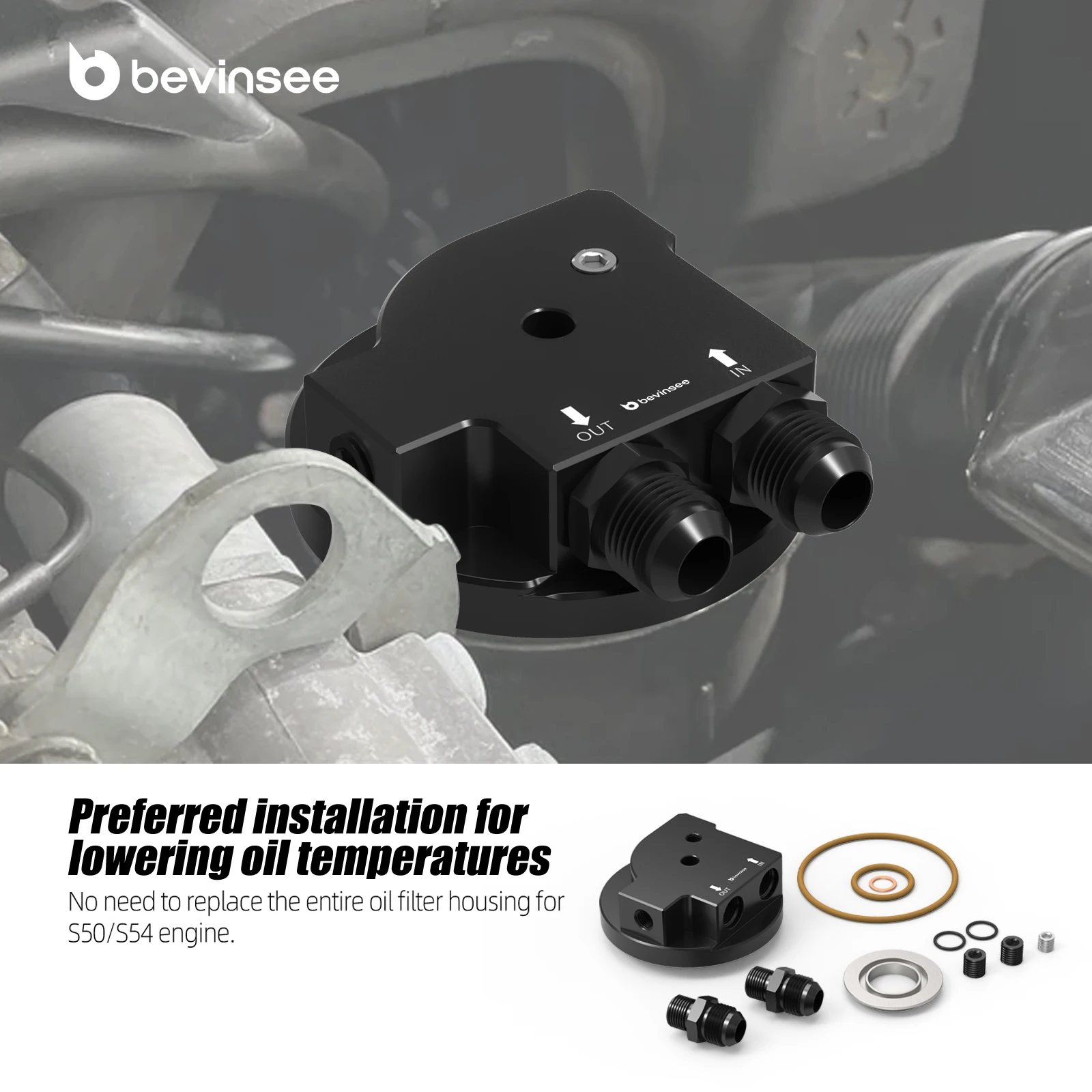 (مخزون الاتحاد الأوروبي والولايات المتحدة والمملكة المتحدة) لـ M50/S50/S52/S54 6 محركات أسطوانية محول مبرد الزيت لسيارات BMW E36 E46 M3 E34 Z4M E85/E86 استبدال 11421741000 #5