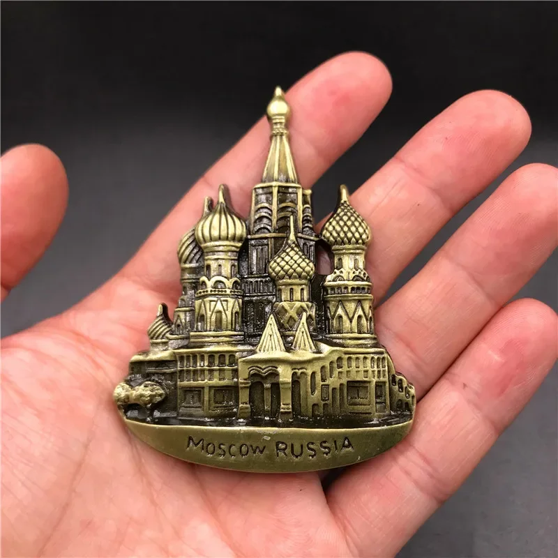 Linda pegatina magnética 3D de Metal para nevera, Francia, París, Barcelona, Hollywood, Austria, Moscú, Rusia, Egipto, pirámide, ciudad del Caribe,