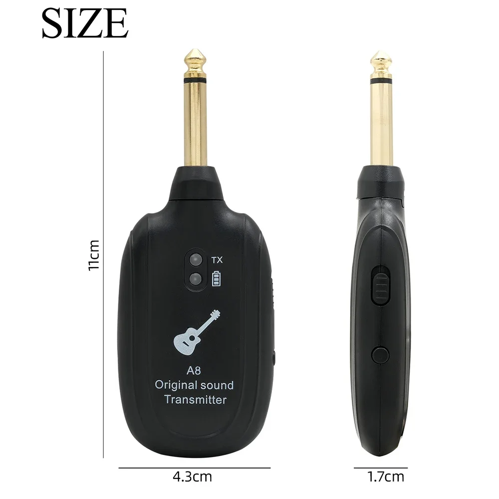 Guitar Wireless System Transmitter Receiver Built-in Rechargeable Wireless Guitar Transmitter for Electric Guitar Bass