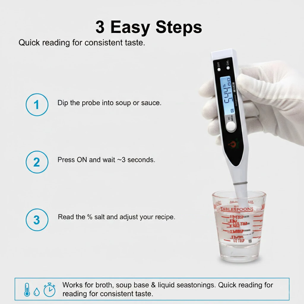 

Электронный тестер солености продуктов TULX, салинометр для супов, измеритель вкусовых качеств для кухни