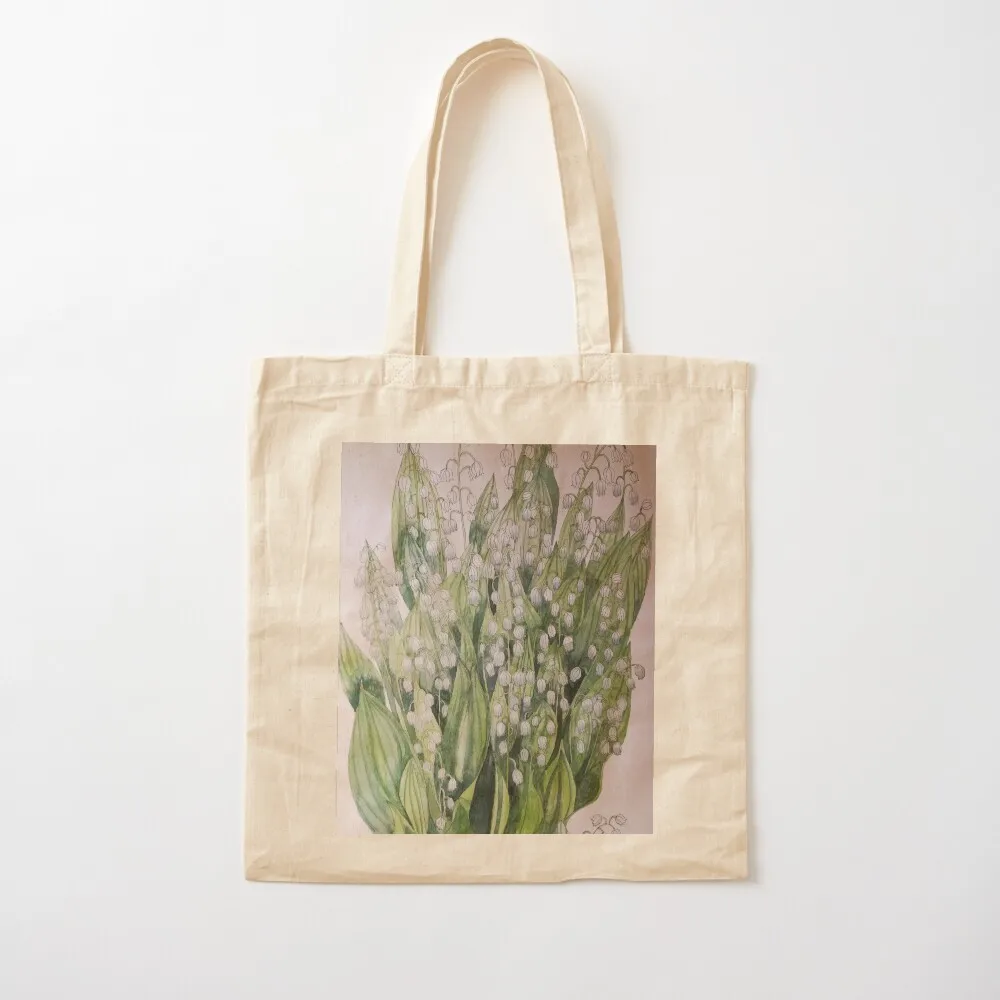 زنبق الوادي اللوحة المائية حمل حقيبة قماش حمل حقيبة يد حقائب النساء