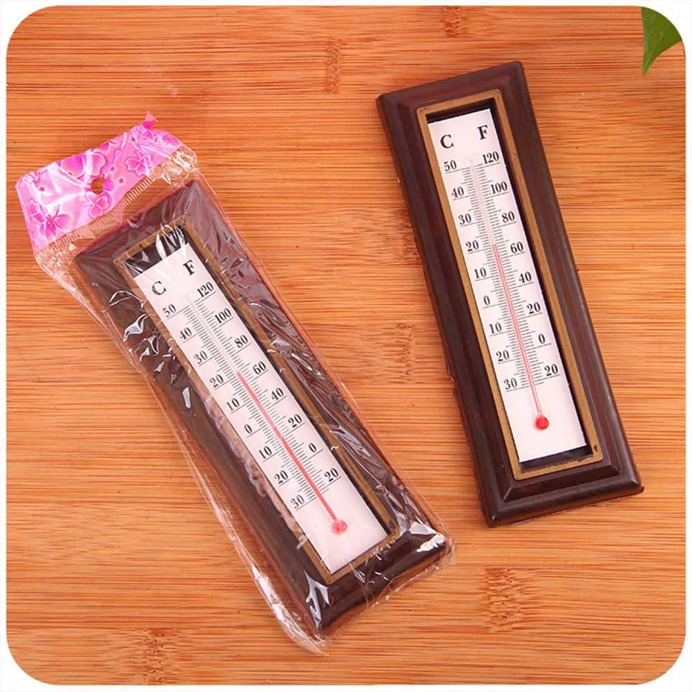 

10pcs Indoor Thermometer 0°C To 50°C Small Home Temperature Display Wood Design Room Thermometer For House Office Decor
