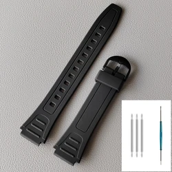 For Casio W-800H W-217H Watch Strap 18mm Watchband Resin Rubber Bracelet Waterproof Band Dustproof Wristband Accessories Tool