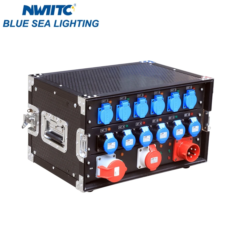 6ch EURO+6chs 16A CEE 3pin+16A 5Pin + 32A 5Pin Output 32A 5Pin CEE Input Power Distribution Equipment