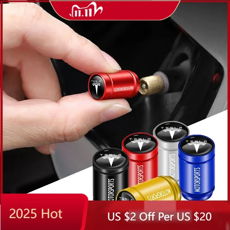 

Наклейки на автомобиль, 4 шт., металлические колпачки для вентилей шин, декоративные пылезащитные колпачки, спортивная эмблема для Tesla Model 3 S X Y 2022 Style Roadster Coil