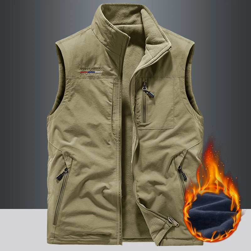 Winter Men's Work Vest Heating Gilet Outdoors Hiking Men's Clothing Winter Luxury Padding Sleeveless Coat Padded Vest For Men