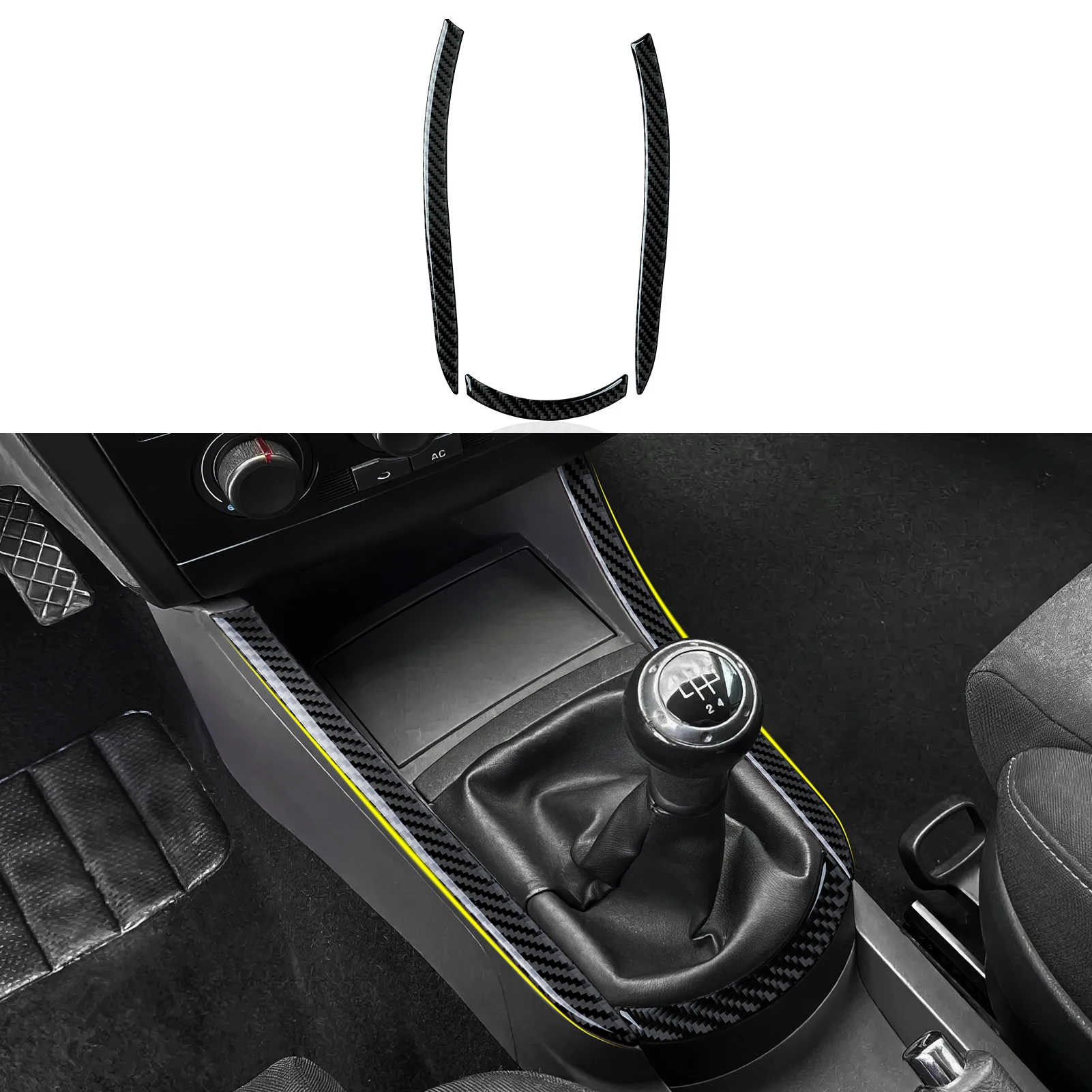 

For SEAT Cordoba Ibiza 6L (2002-2009) Accessories. Carbon Fiber Interior Sticker. Car Center Console Gear Shift Trim Strip Panel