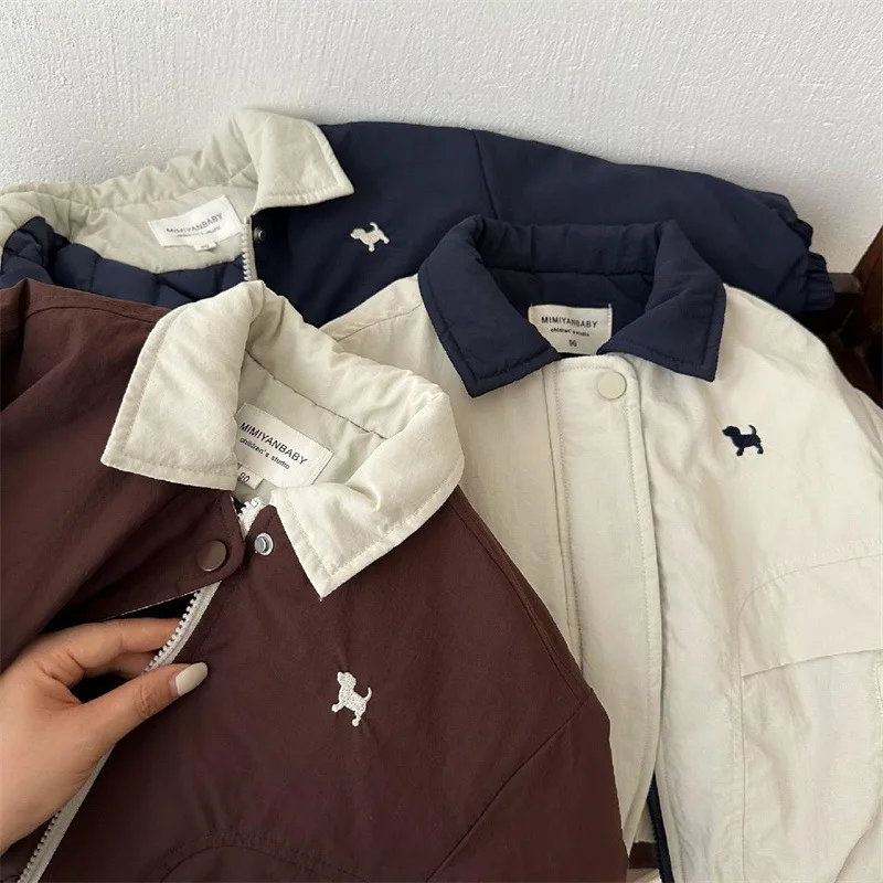Dicke warme Winterjacke für Kinder, Jungen und Mädchen, Cartoon-Baseballjacke, Herbst-Outwear, Sportliche Freizeitkleidung, Neu – Detail 7