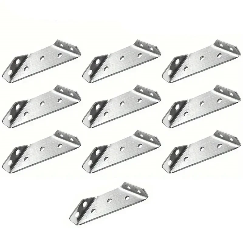 10/20pcs Thickened Stainless Steel Angle Code 90Degrees Right Angle Fixed Bracket Multifunction Furniture Connectors with Screws