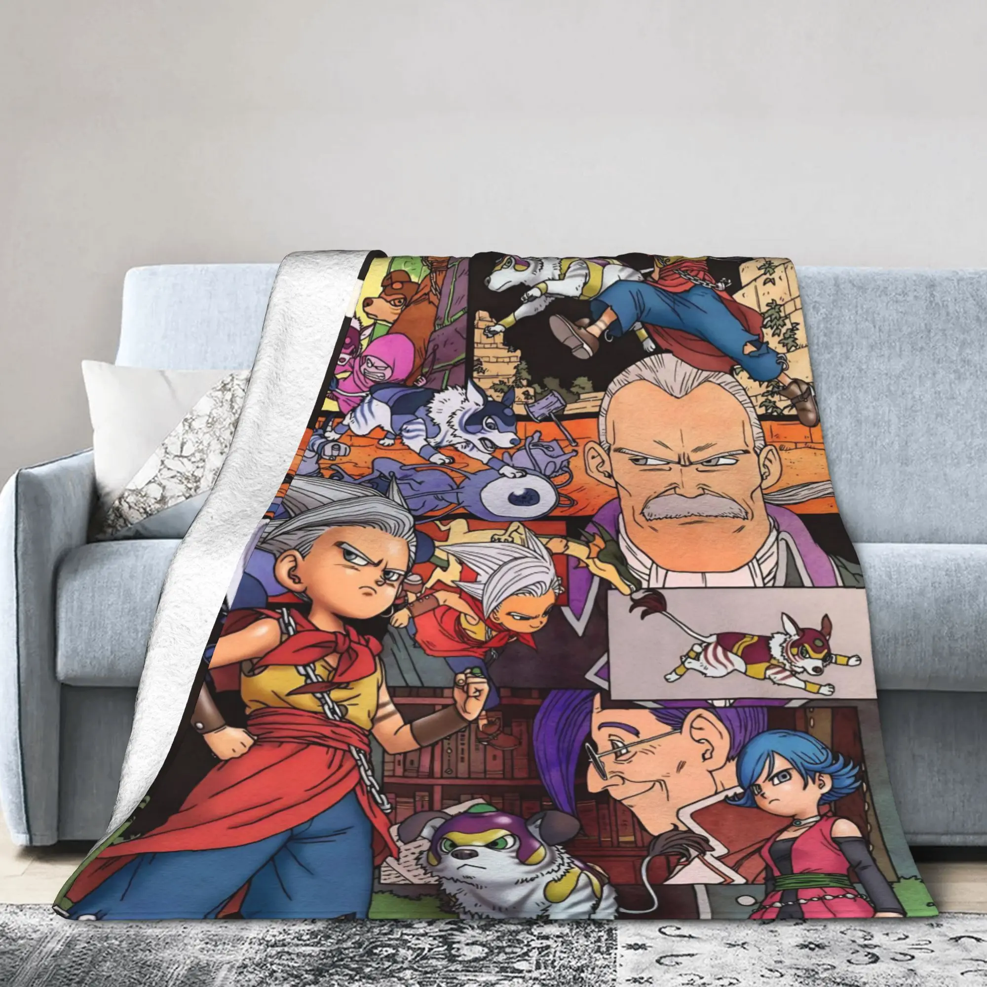 Dragons Quests Game Blankets Anlace Hero Erdrick Slime Wool Funny Breathable Throw Blanket for Bedspread Spring Autumn