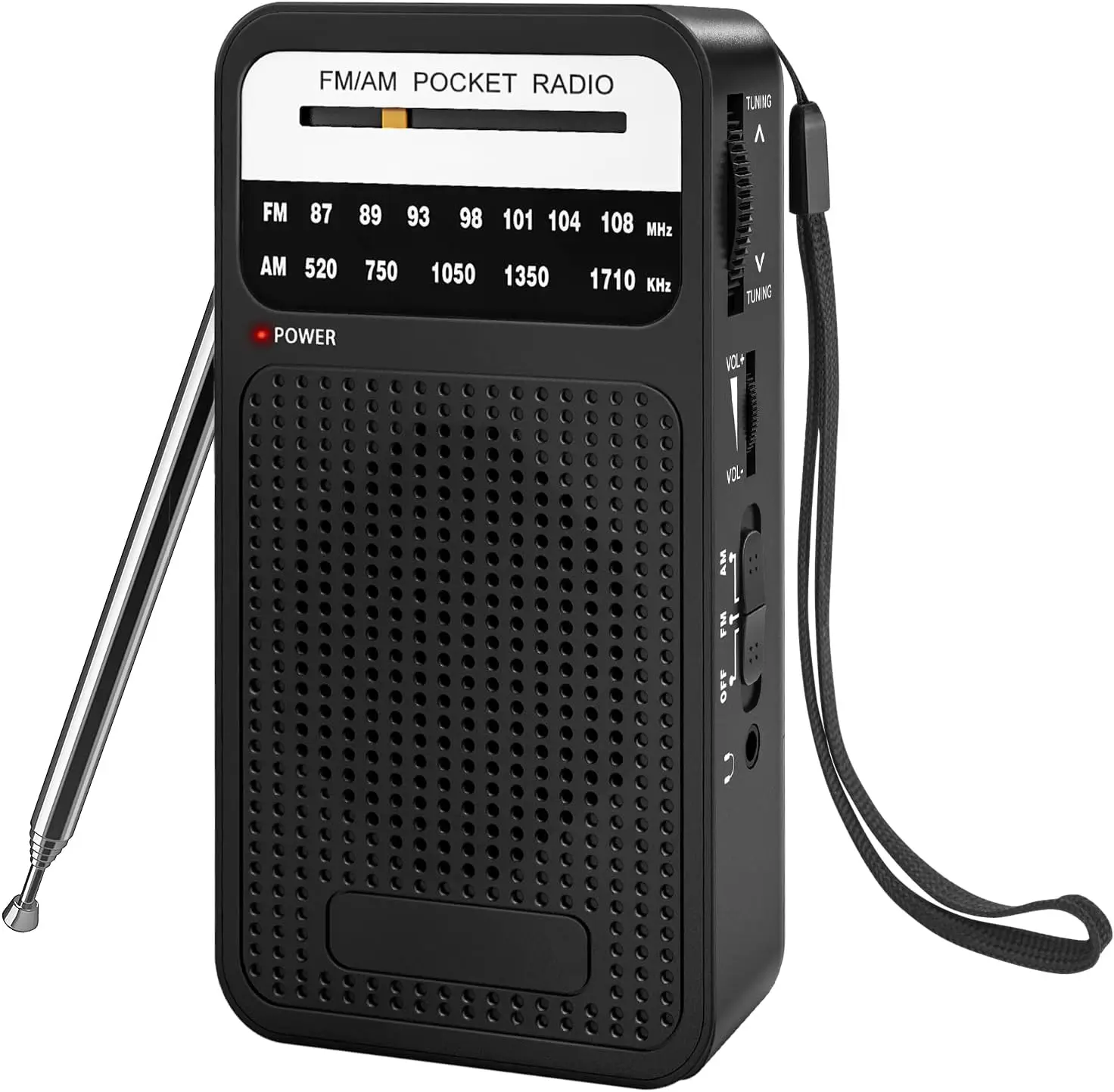 

Portable AM FM Radio with Best Reception, Loud Speaker, 2AA Battery, Headphone Jack for Indoor/Outdoor/Emergency