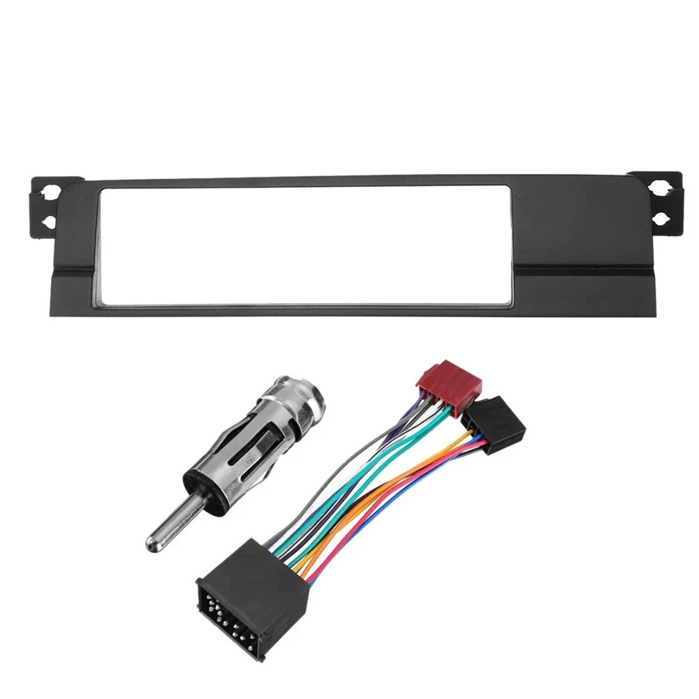 Professional 1 Din Radio Fascia Adaptor Panel with Wiring Harness for BMW 3 Series E46 1998 2005 Streamlined Installation