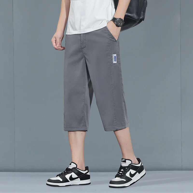 

Мужские шорты из ледяного шелка, летние прямые свободные эластичные дышащие повседневные шорты из лиоцелла средней длины