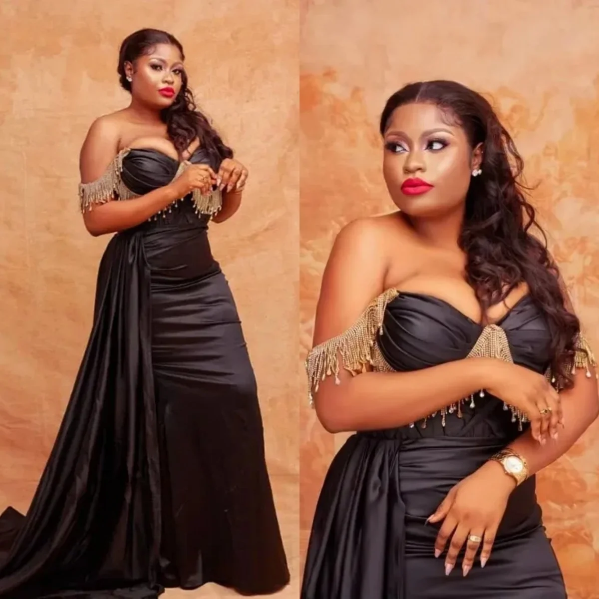 Eenvoudige zeemeermin avondjurk off-shoulder kralen galajurken klassieke mouwloze plooien vloerlengte feestjurken op maat