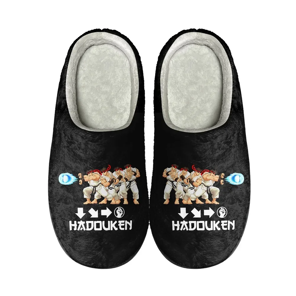 Street Fighters Graphic Home Cotton Custom Slippers Mens Womens Sandals Plush Rock Band Casual Keep Warm Shoes Thermal Slipper