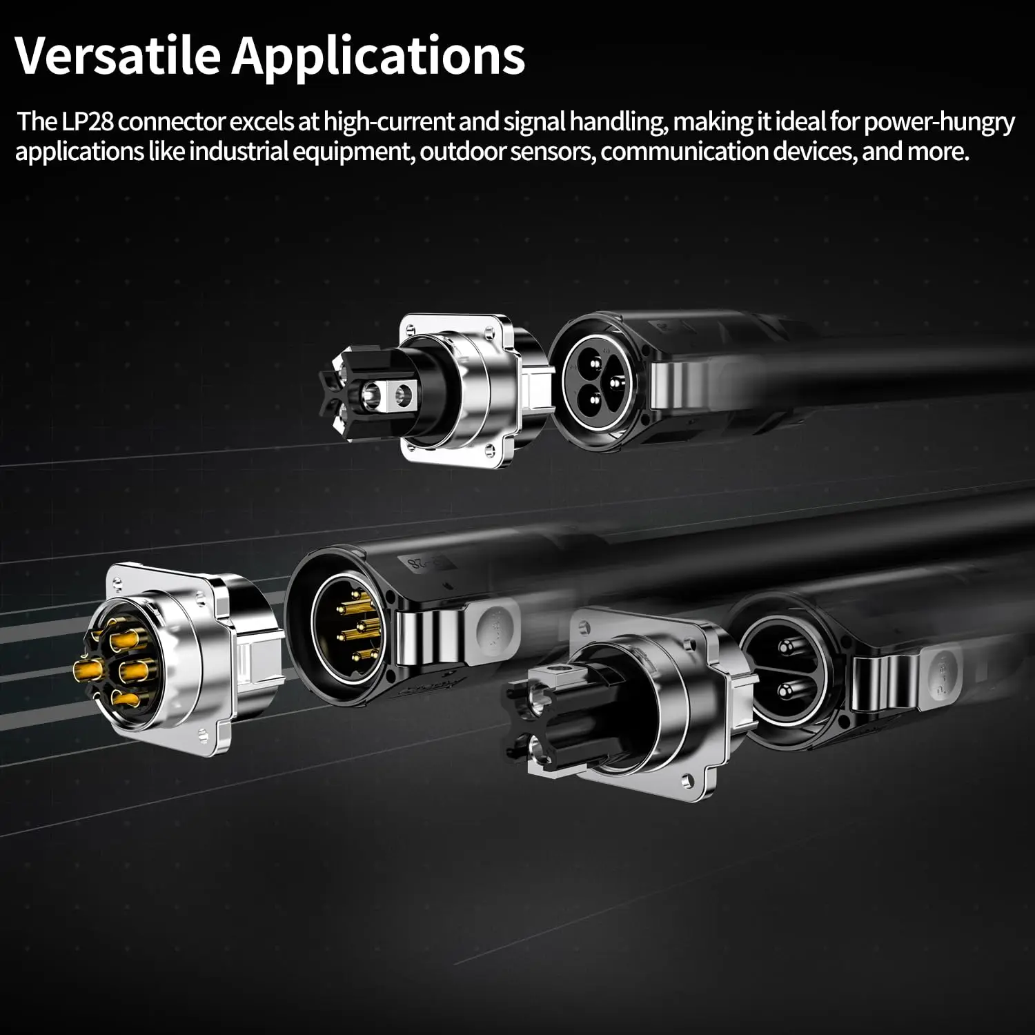 CNLINKO M28 50A 500V High Durability Industrial Connector Screw Wiring 2Pin 3Pin Waterproof Circular Electrical Cable Connector