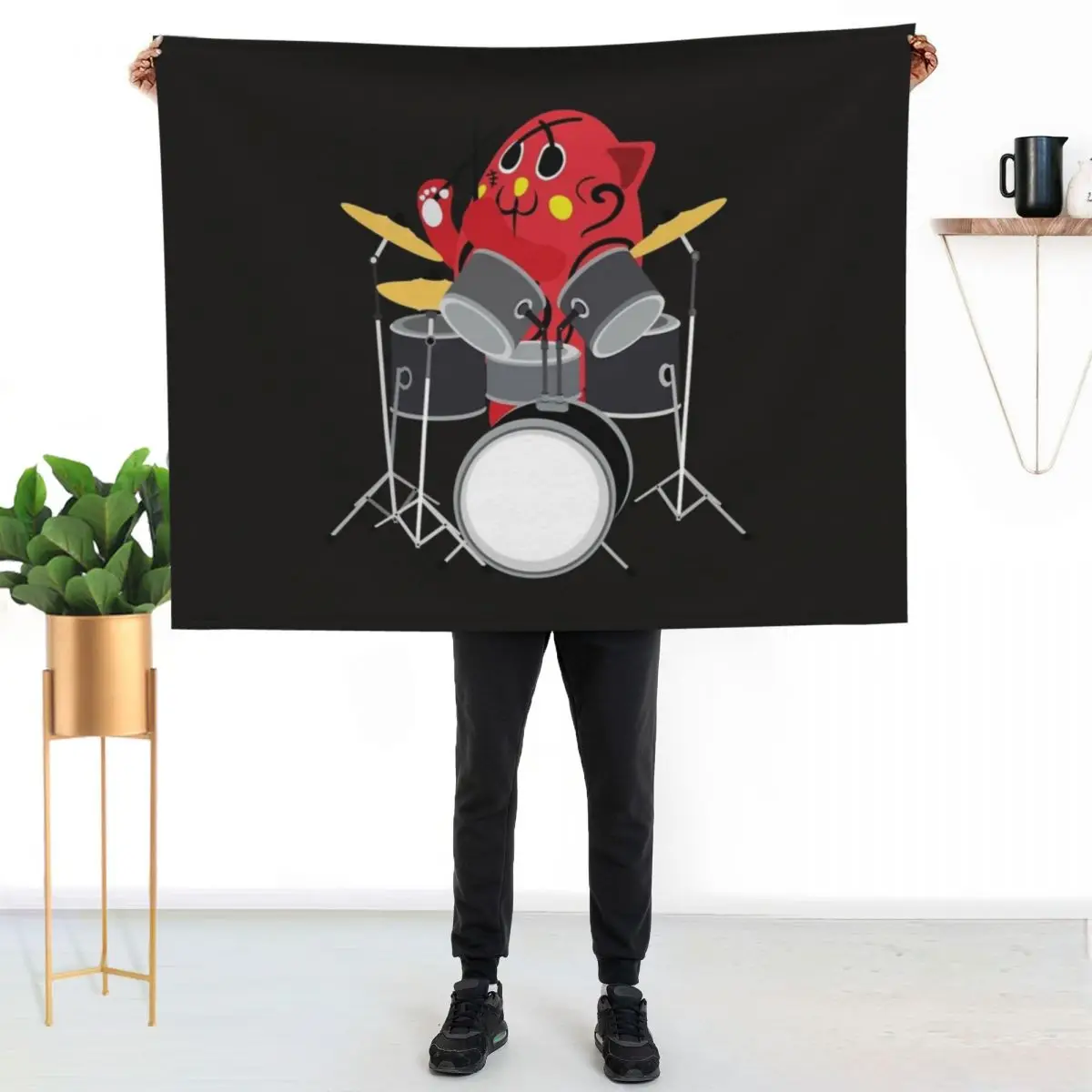 Nyango Star Mascot Drummer T Shirt-4500 Throw Blanket Fashion Sofas Large Thins manga funny gift Blankets