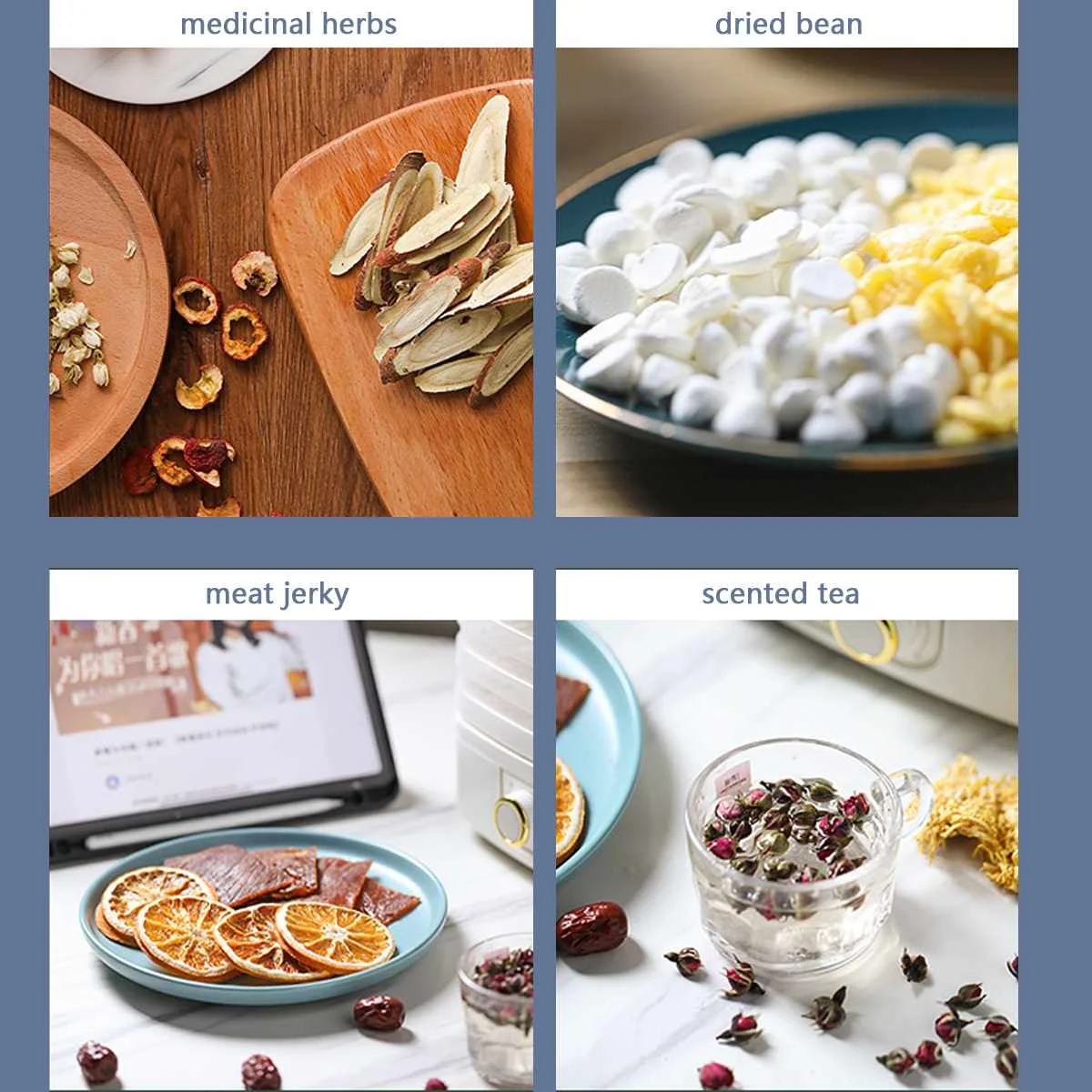 خضروات الفواكه المجففة عشب آلة اللحوم ، الغذاء المنزلي ديهيدراتور ، لحوم الحيوانات الأليفة المجففة ، 5 صواني وجبات خفيفة مجفف الهواء