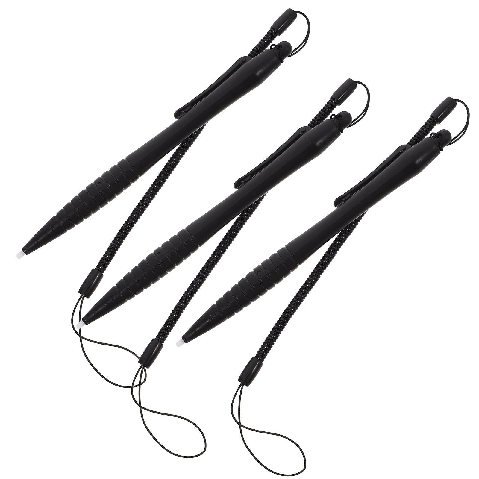 

3pcs Resistive Screen Stylus Hard Tip Touch Pens Spring Rope Lanyard Scratch Proof Smooth Writing Tablet