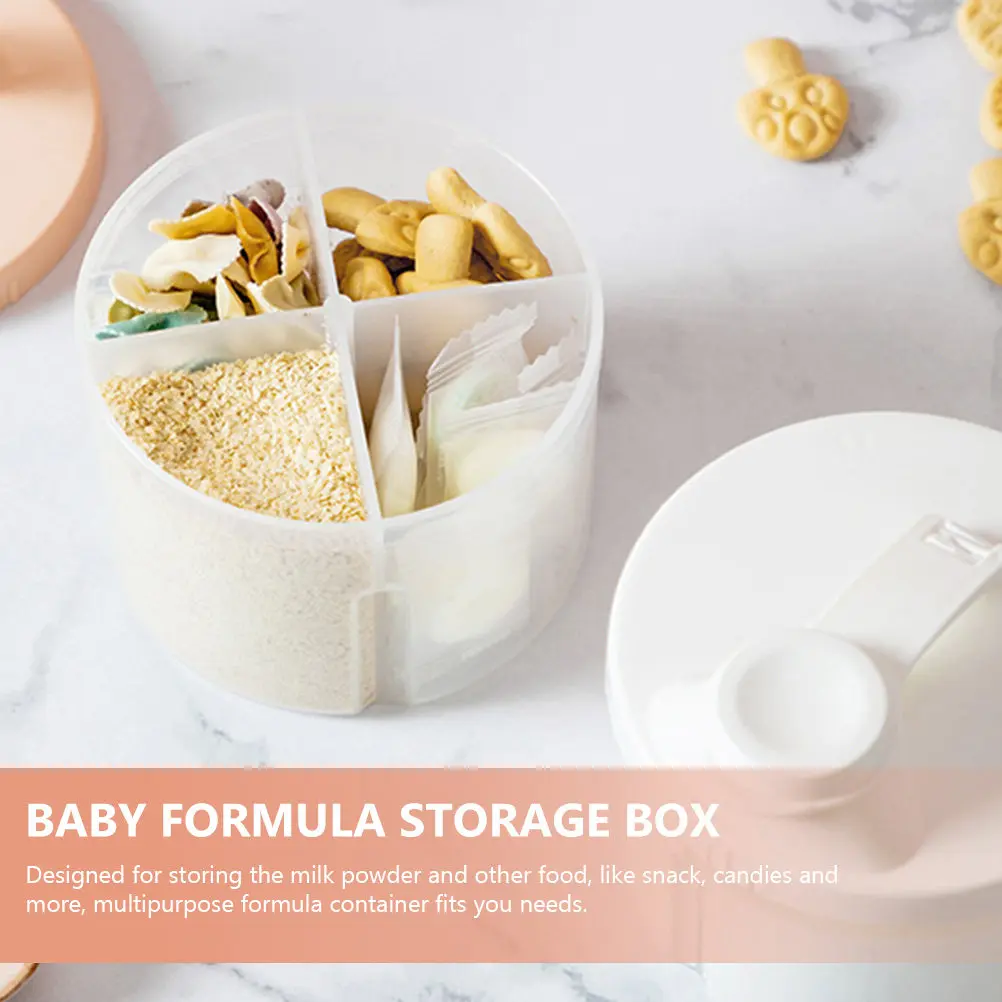 

2Pcs Compact Travel Formula Container Four-Segment Rotating Design Portable Sealed Milk Powder Box Baby Formula Storage