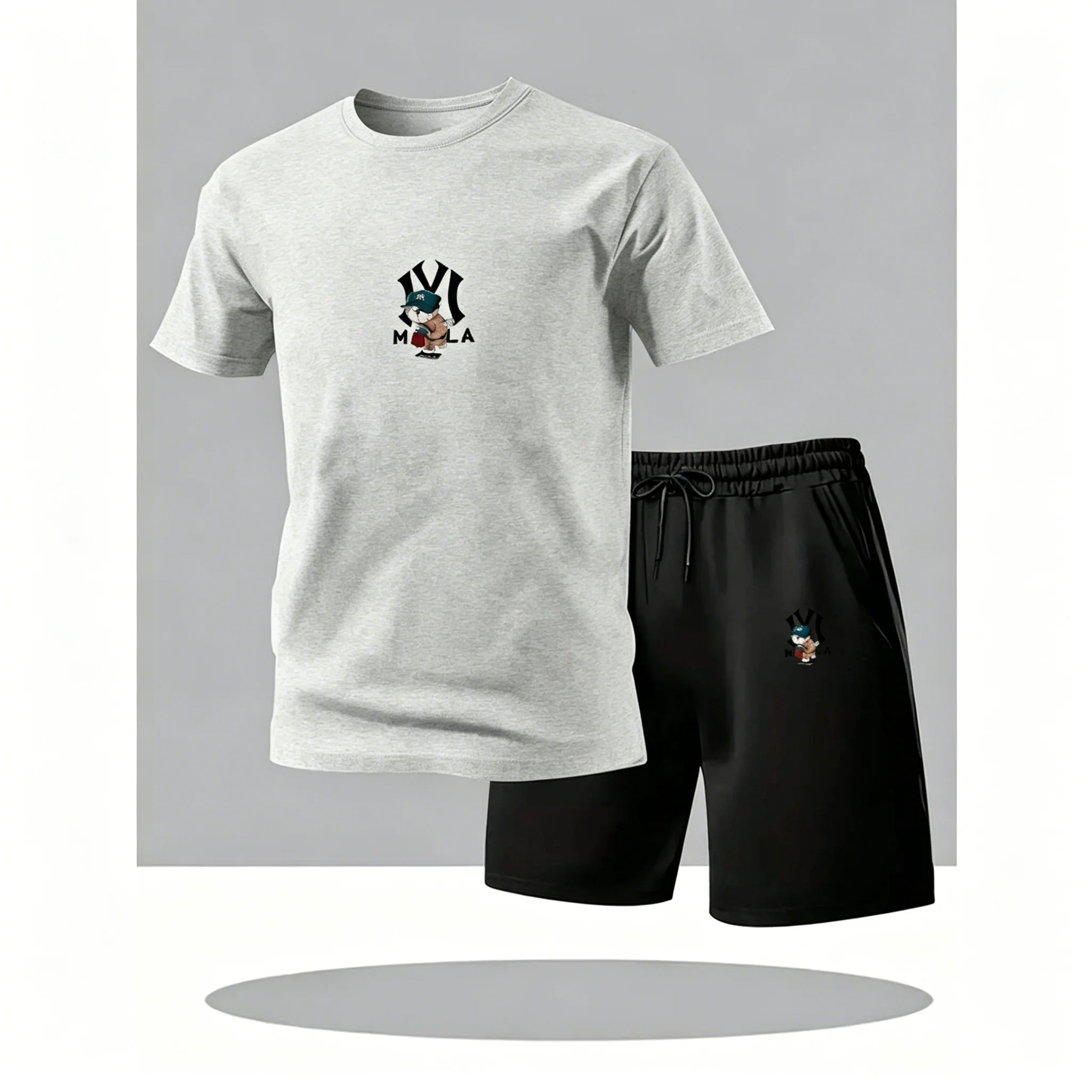 

Male Spring Summer Home Outdoor Comfort Tees Set 2026 New in Mens Tracksuit T-shirt + Shorts Urban Causal Sports Outfit