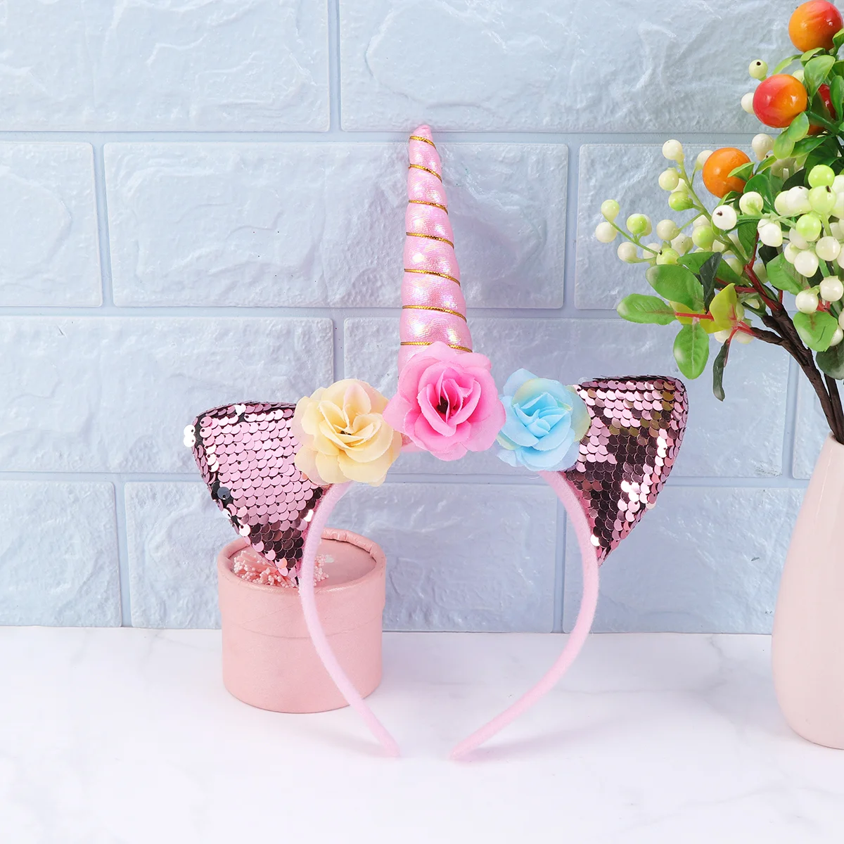 

2 Pcs Unicorn Costume Adult Birthday Hairband Bands Glitter Hoop Fashion Kid Accessories