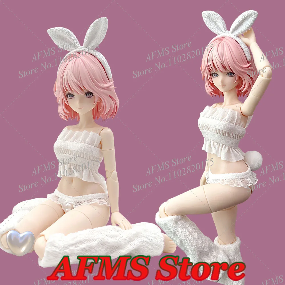 

1/12 женский солдат-кролик для девочек Aileen, белое эластичное кружевное нижнее белье без бретелек с жемчугом, аксессуар для 6-дюймовой экшн-фигурки, модель куклы