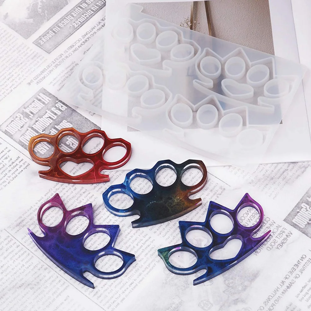 Brass Knuckle Silicone Mold Reusable Diy Epoxy Finger Tiger Silicone Ring Sleeve Mirror Silicone Mold(1Pcs)