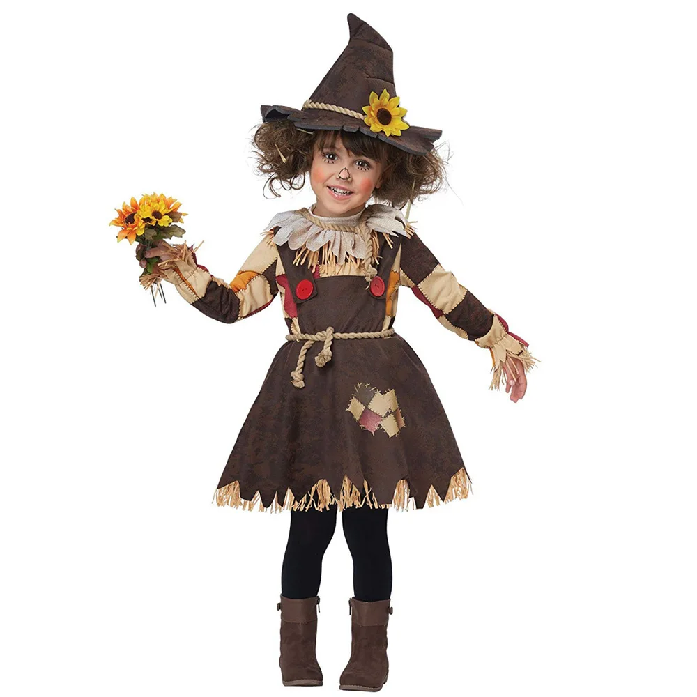 

New Halloween Children's Costume Witch Costume For Performance Cosplay Dress For Girls Wizard Princess Dress