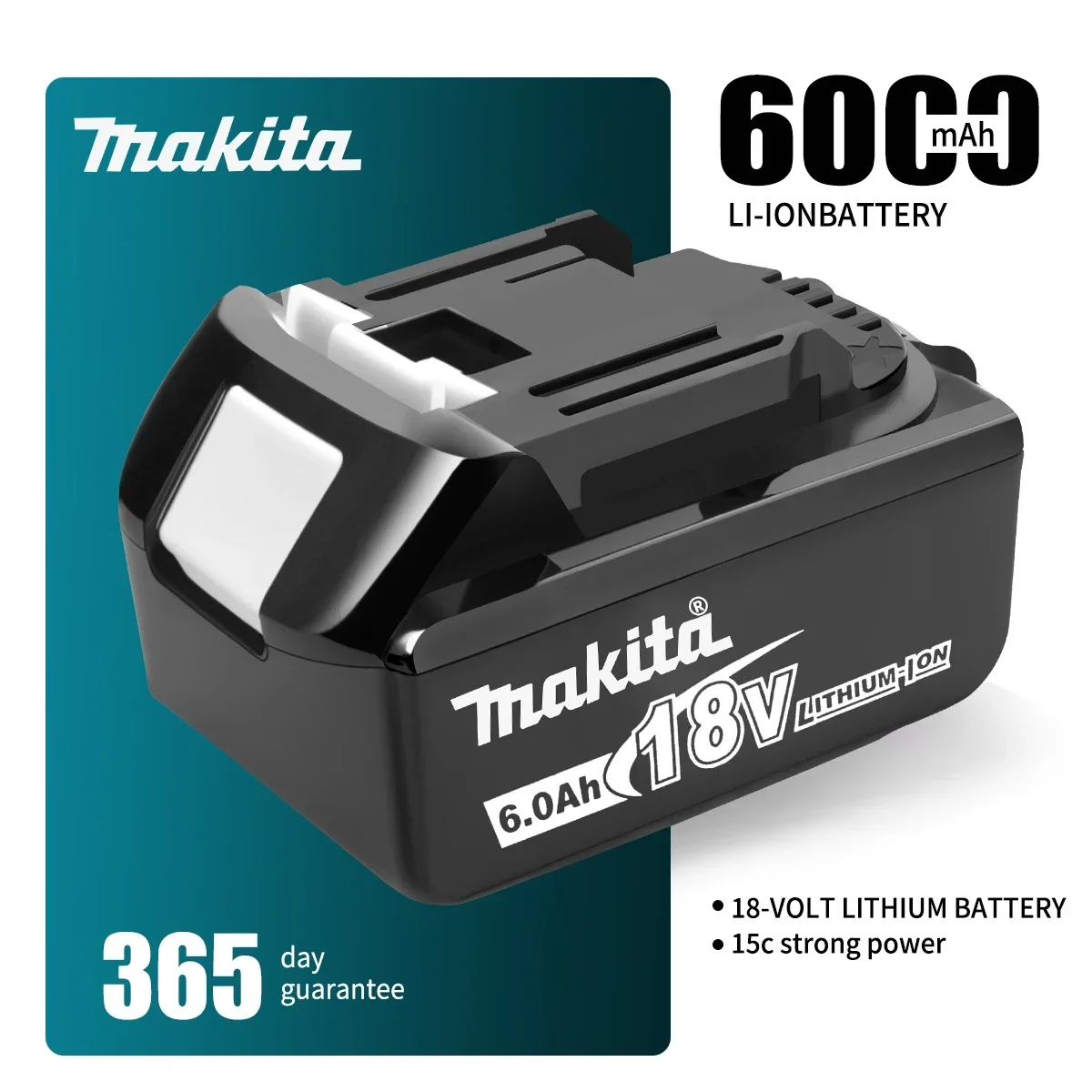 

Durable Makita BL1860 18V 4.0Ah Lithium Ion Battery with LED Indicator Replacement Battery for BL1850 BL1840 BL1830 LXT Tools