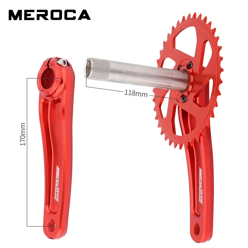 MEROCA Mountain Bike Crankset Direct Mounted bike Crank MTB 170mm Hollow Integrated Narrow Wide Chainring 32/34/36/38T