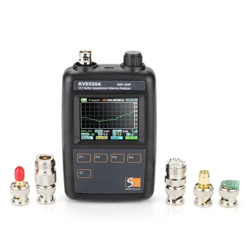 

KVE520A VHF/UHF VU Vector Impedance Antenna Analyzer with 5 Adapters for Amateur HAM Radios KVE 520A Vector Radio Walkie Talkie