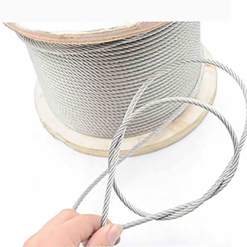 

10Meters 7*7 0.3mm/0.4mm/0.5mm/-1.2mm 304 Stainless Steel Wire Rope Cable Clothesline Soft Fishing Lifting Cable Rustproof