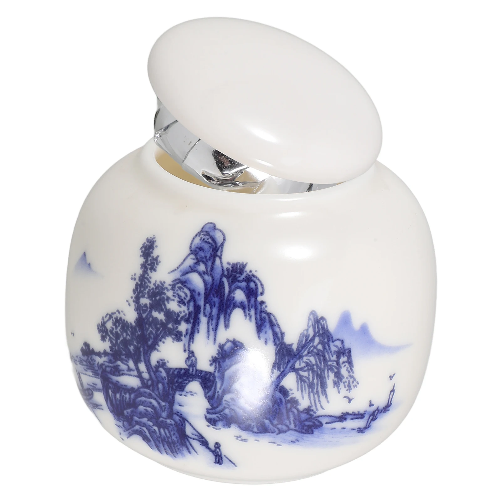 

Sealed Jar Ceramic Storage Blue and White Porcelain Ceramics Small Tea Container
