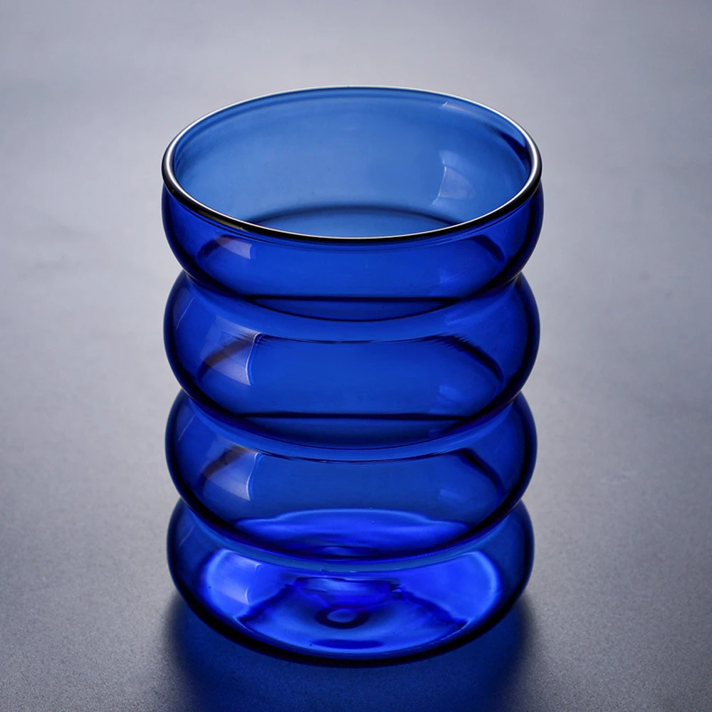 300ml Forma de Onda Copo De Vidro Garrafa De Água Copos De Cerveja Resistente Ao Calor Caneca De Chá Suco De Café Leite Chá Casa Abastecimento De Cozinha