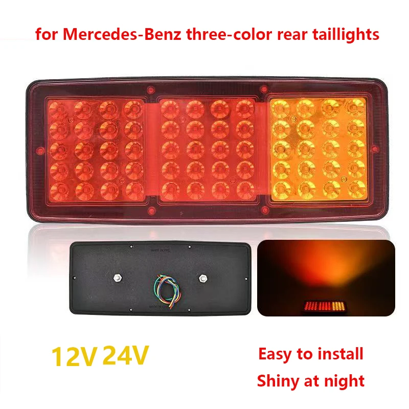 

2Pcs LED Truck Rear Tail Light Side Warning Turn Signal Brake Stop Reverse Lamp for Trailers Universal 12V/24V